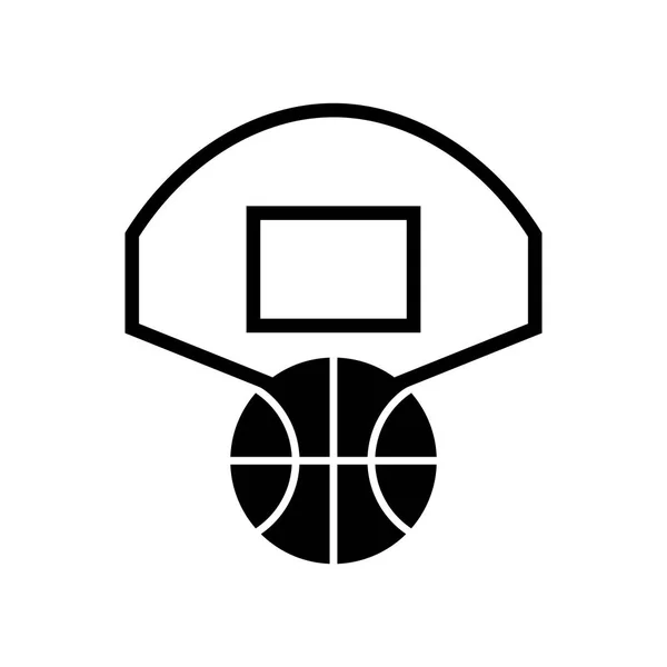 Basketbal symbol, černé a bílé — Stockový vektor