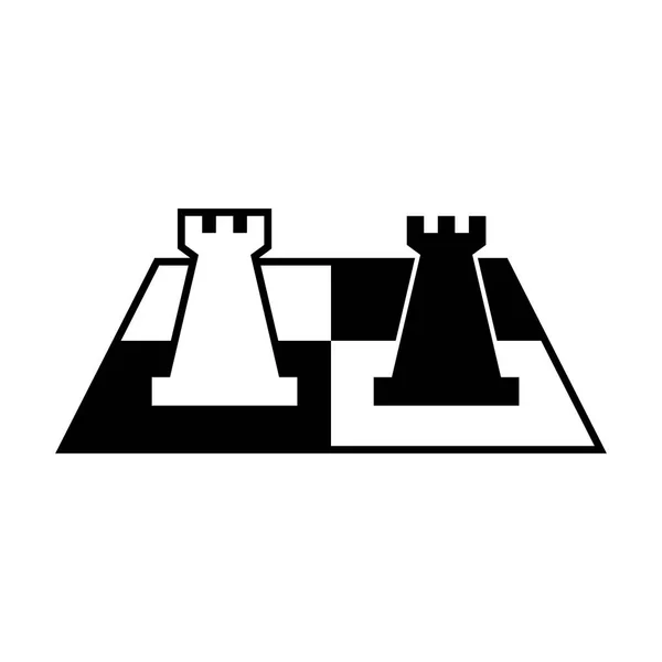 Símbolo de ajedrez, blanco y negro — Archivo Imágenes Vectoriales