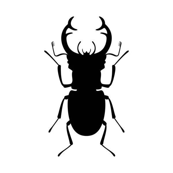 Stag beetle, shade picture — Stock Vector