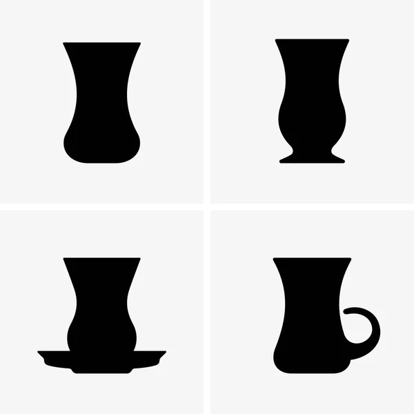 Turkish tea cups — Stock Vector