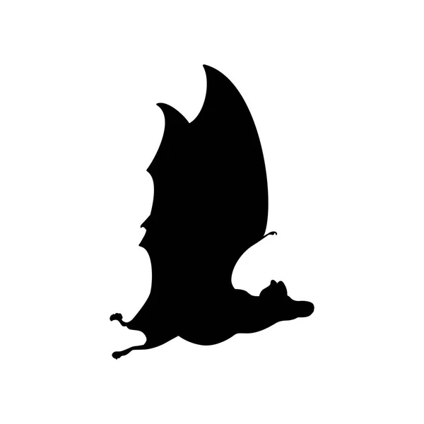 Murciélago nariz de hoja, imagen de sombra — Vector de stock