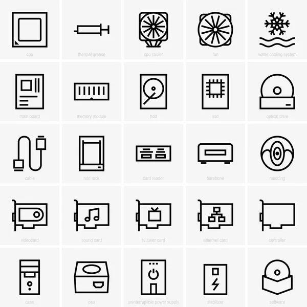 Iconos de componentes informáticos — Archivo Imágenes Vectoriales