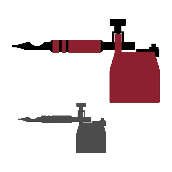 Tattoo gun, schaduw beeld — Stockvector