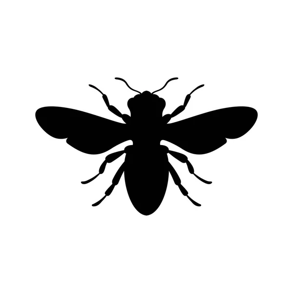 Bee, gambar bayangan - Stok Vektor