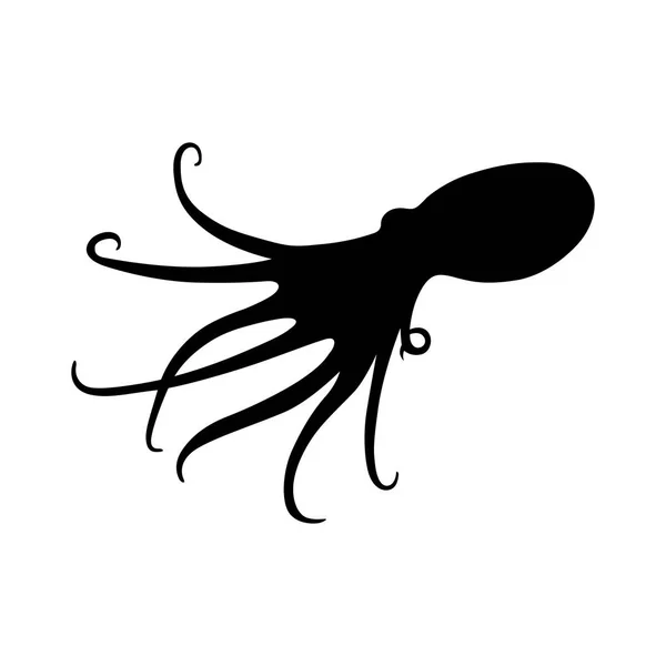 Oktopus, Schattenbild — Stockvektor