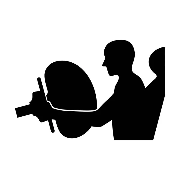 Airbag a muž za volantem — Stockový vektor