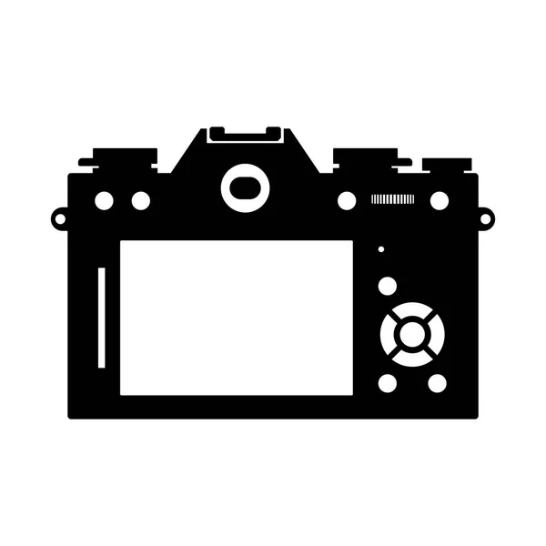Mirrorless photo camera's back view — Stock Vector