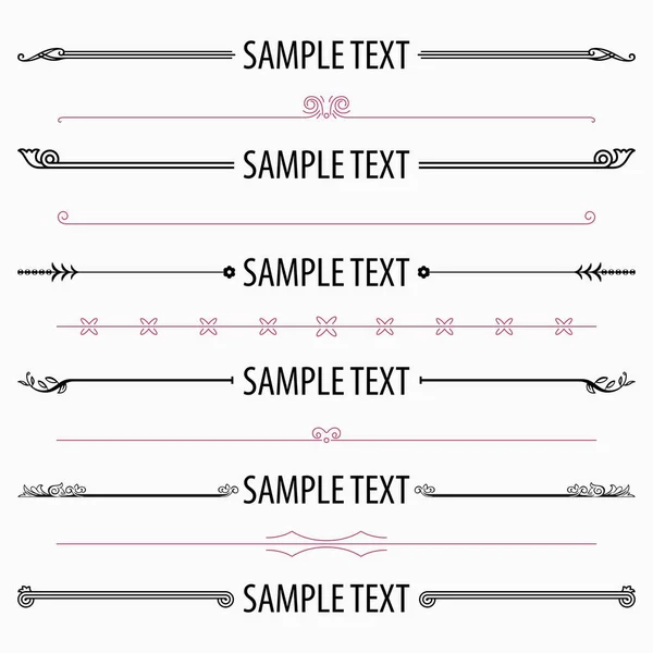 Diviseurs et séparateurs de texte — Image vectorielle