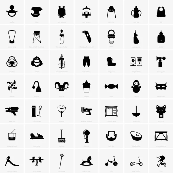 Speelgoed symbols, schaduw foto 's — Stockvector