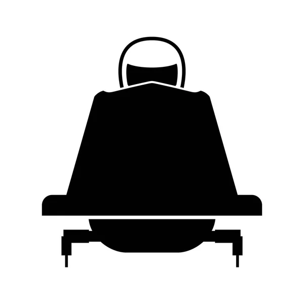 Symbole de bobsleigh, image de l'ombre — Image vectorielle