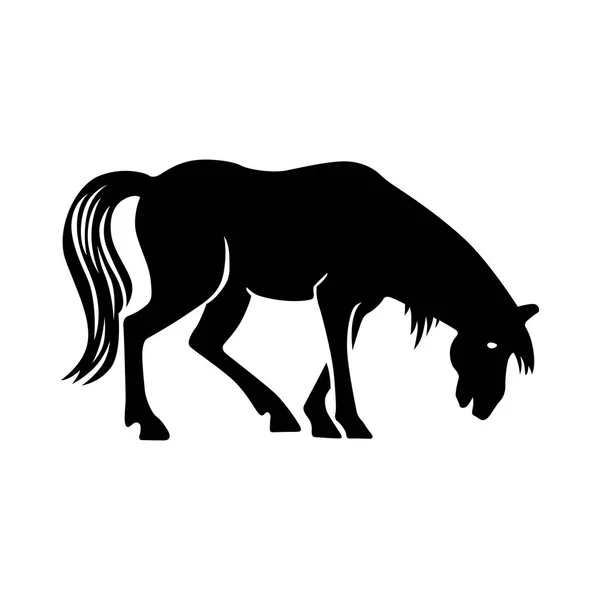 Caballo inclinado, imagen de sombra — Vector de stock