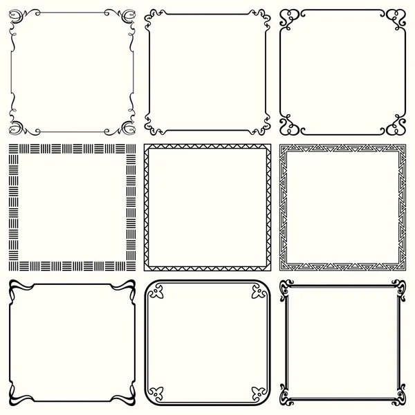 Decoratieve vierkante kaders — Stockvector