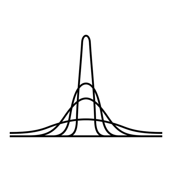 Icono de curva gaussiana — Vector de stock