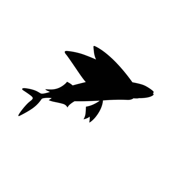 Létající ryby (mořské ryby) ikona — Stockový vektor