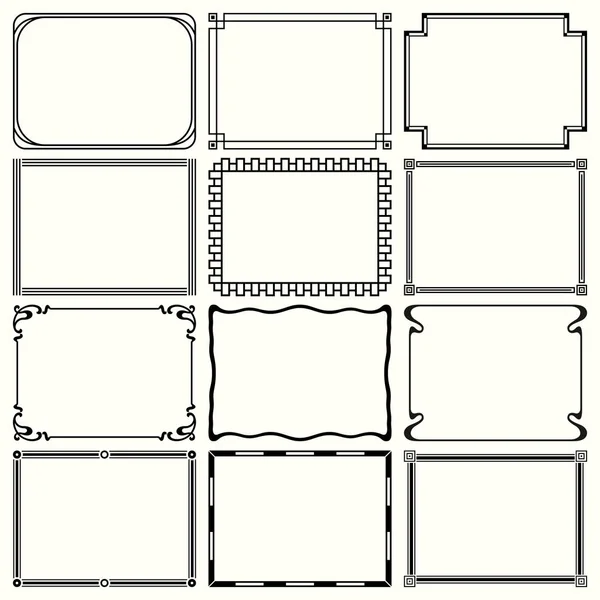 Decoratieve eenvoudige frames — Stockvector