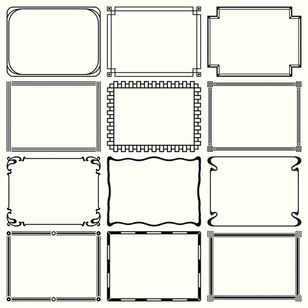 Декоративные простые рамки — стоковый вектор