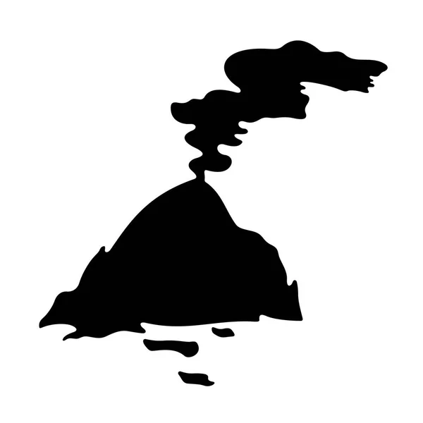 Icono del volcán semiactivo — Vector de stock