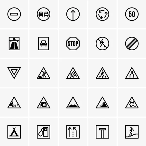 Señal de tráfico iconos — Archivo Imágenes Vectoriales