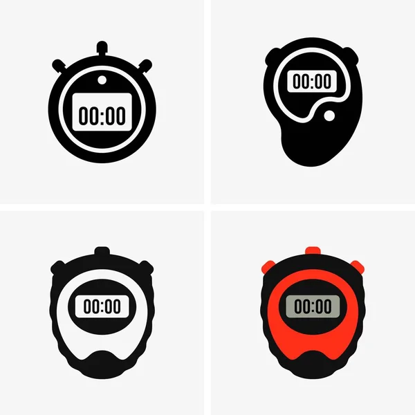 Dört Kronometreleri Gölge Resimleri Ayarla — Stok Vektör