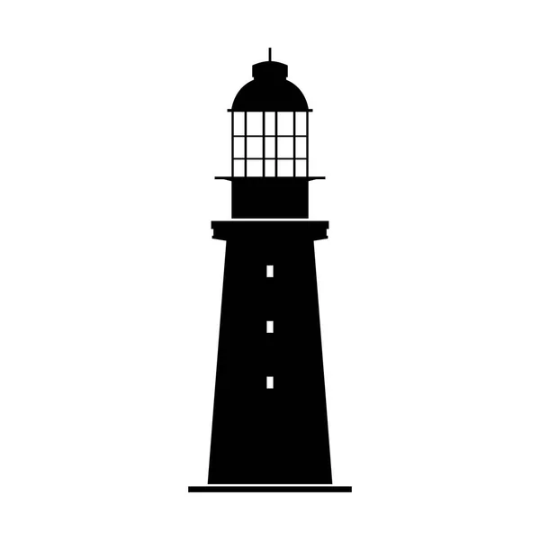 Leuchtturm Oder Offshore Leuchtturm Schattenbild — Stockvektor