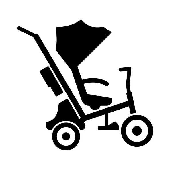 Baby Driewieler Wandelwagen Schaduw Beeld — Stockvector