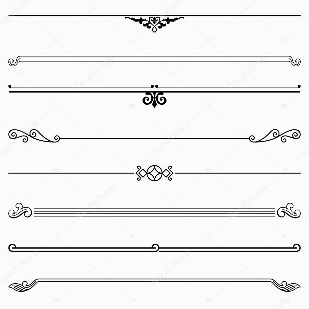Set of eight simple decorative dividers