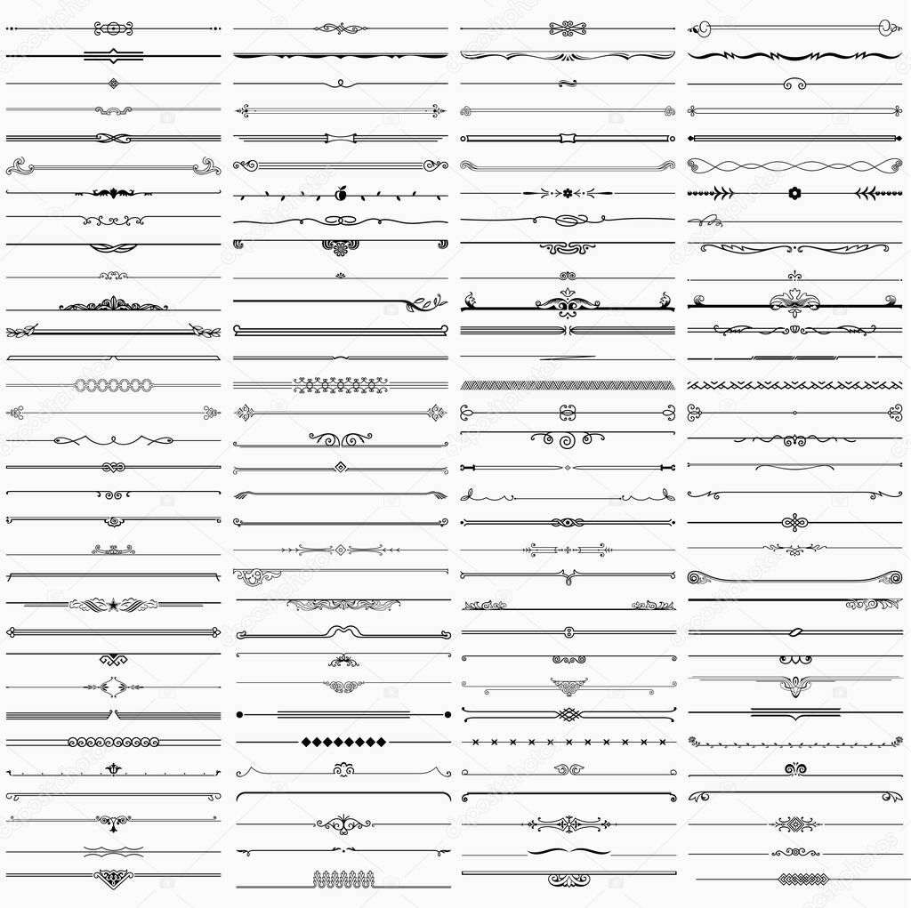 Set of many different short dividers