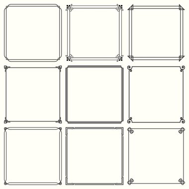 Dokuz basit kare kare kümesi