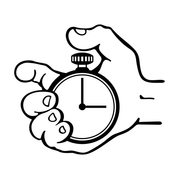 Hand Pressing Button Stopwatch — Stock Vector