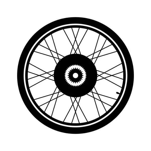 Roue Électrique Vélo Image Ombre — Image vectorielle