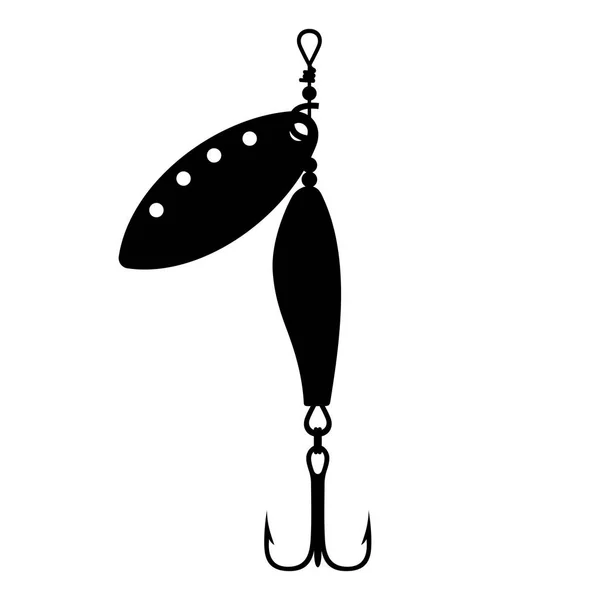 Κουτάλι Δολώματα Αλιείας Θελγήτρου Σκιά Εικόνα — Διανυσματικό Αρχείο