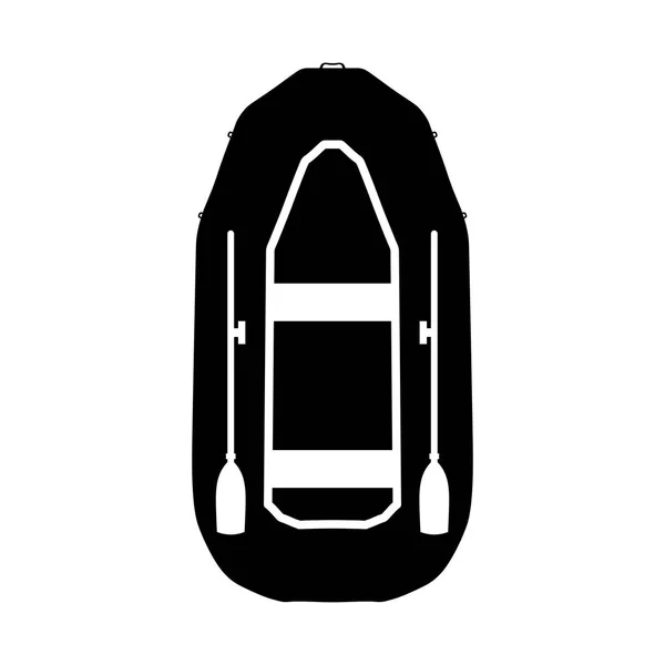 Надувний Човен Веслами Вид Зверху — стоковий вектор