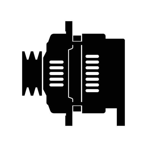 Alternador Automotriz Coche Imagen Sombra — Vector de stock