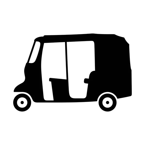 Motor Rickshaw Bil Skugga Bild — Stock vektor