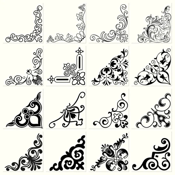 Set Decorative Corners — Stock Vector