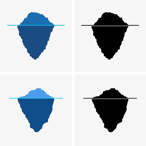 Set Icone Iceberg Vista Nella Sezione — Vettoriale Stock