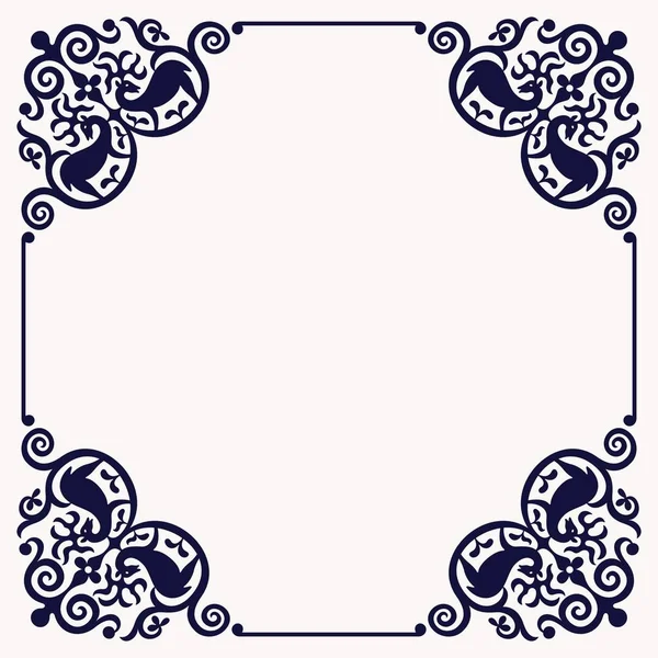 Vintage Decoratief Frame Met Herten Cornes — Stockvector