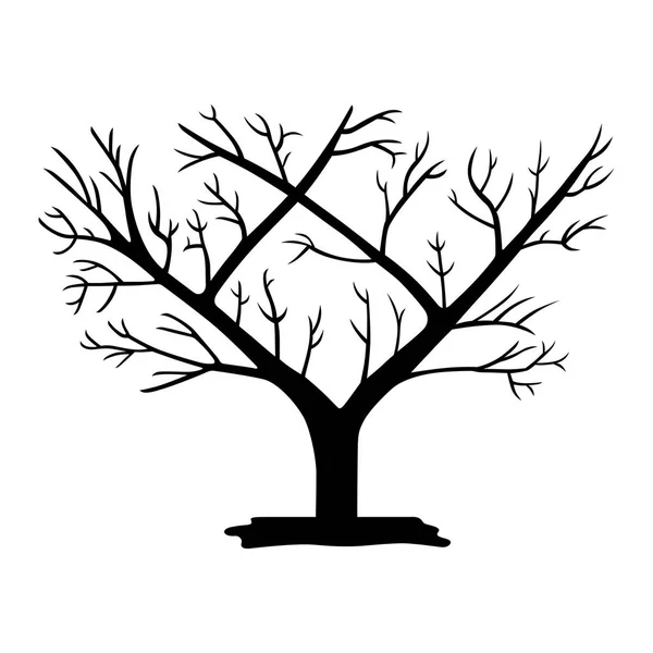 Árbol Frutal Calibrado Imagen Sombra — Vector de stock