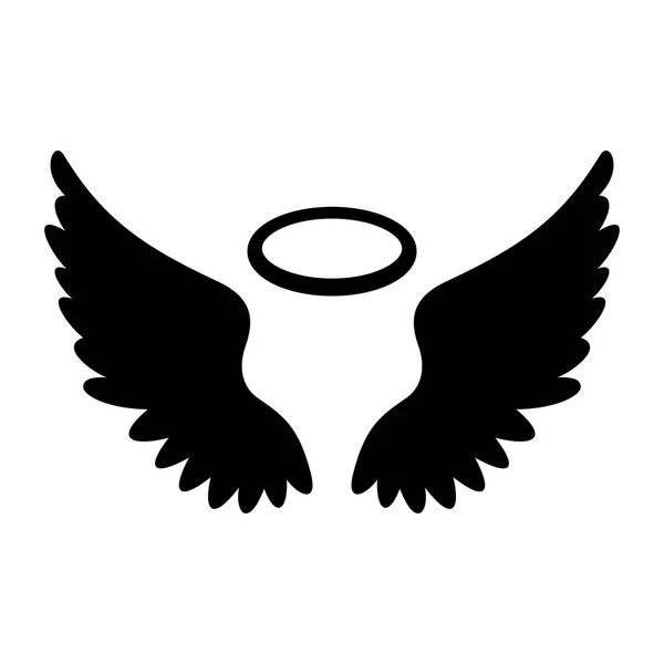 天使の翼ホワイト バック グラウンド上のシンボル — ストックベクタ