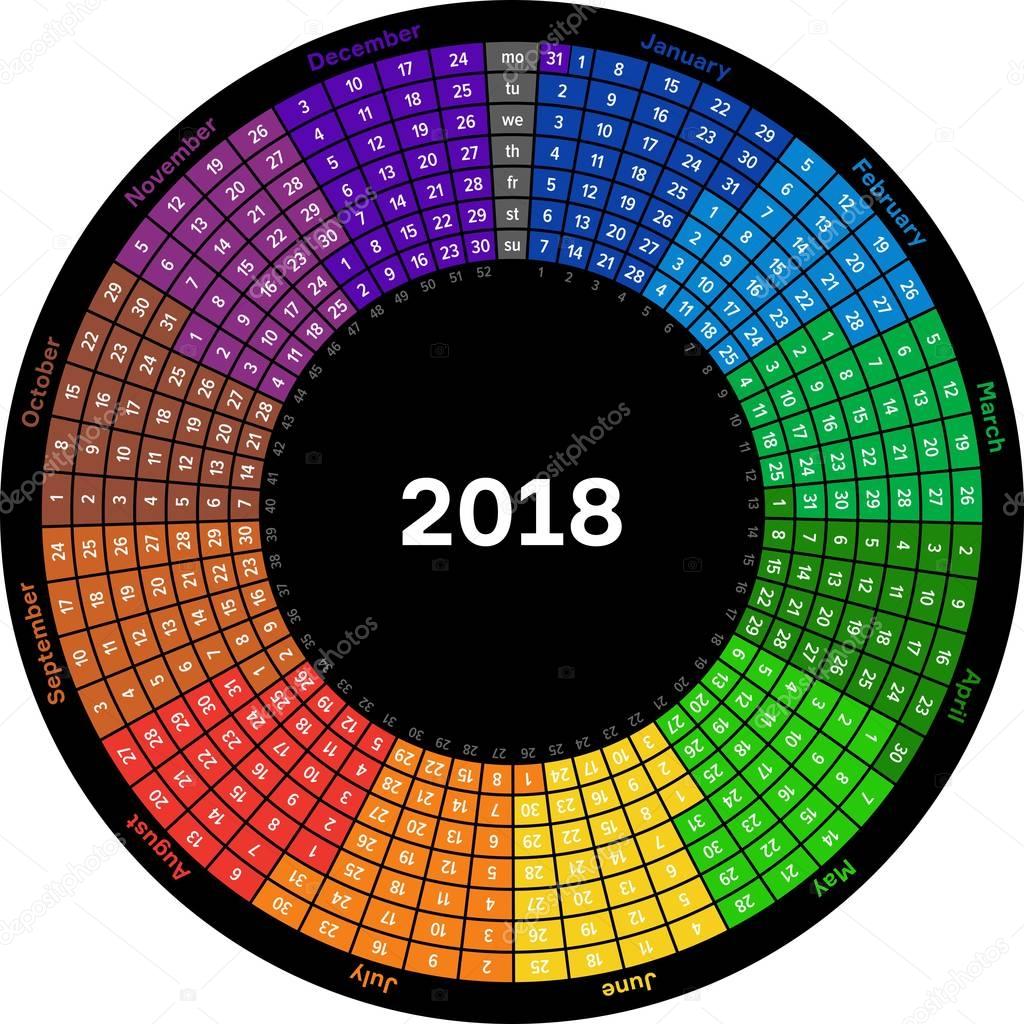 Round calendar 2018 ( English version )
