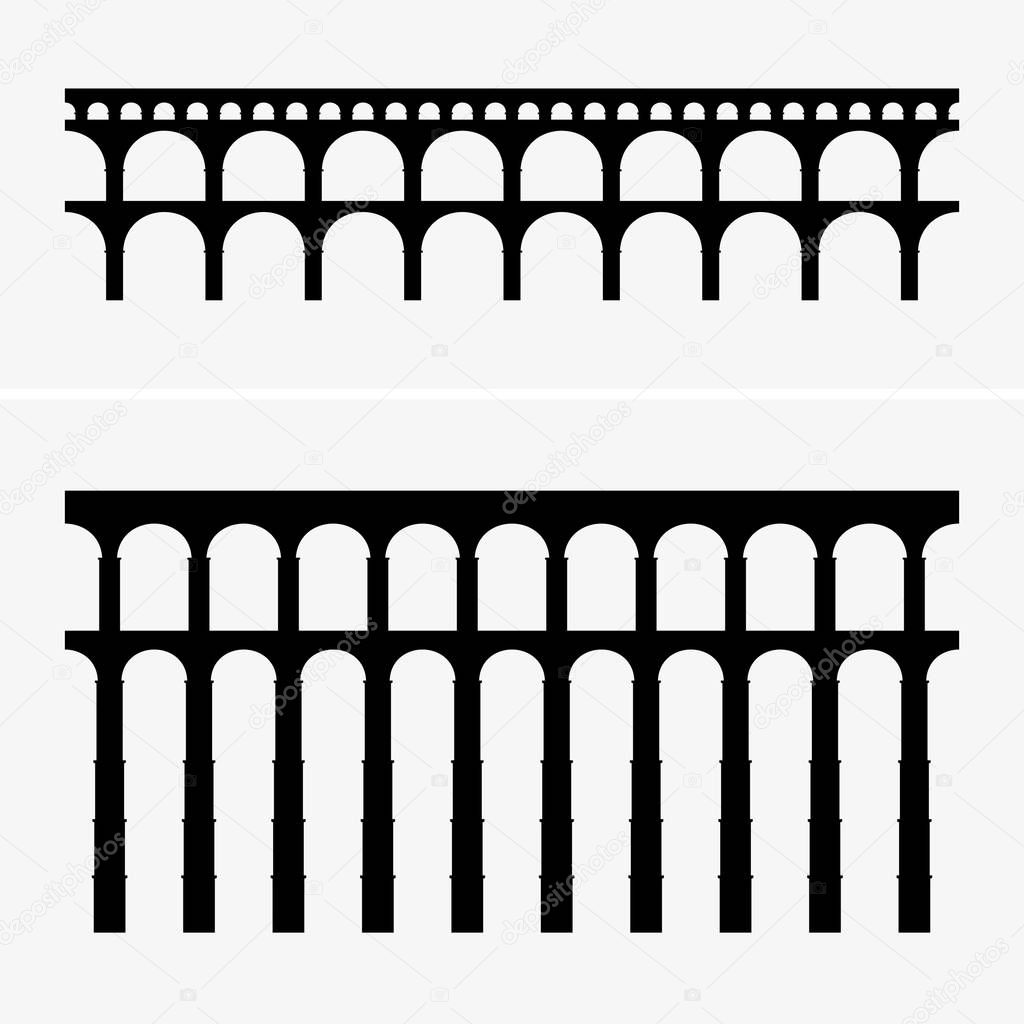 Roman aqueduct bridges, shade pictures