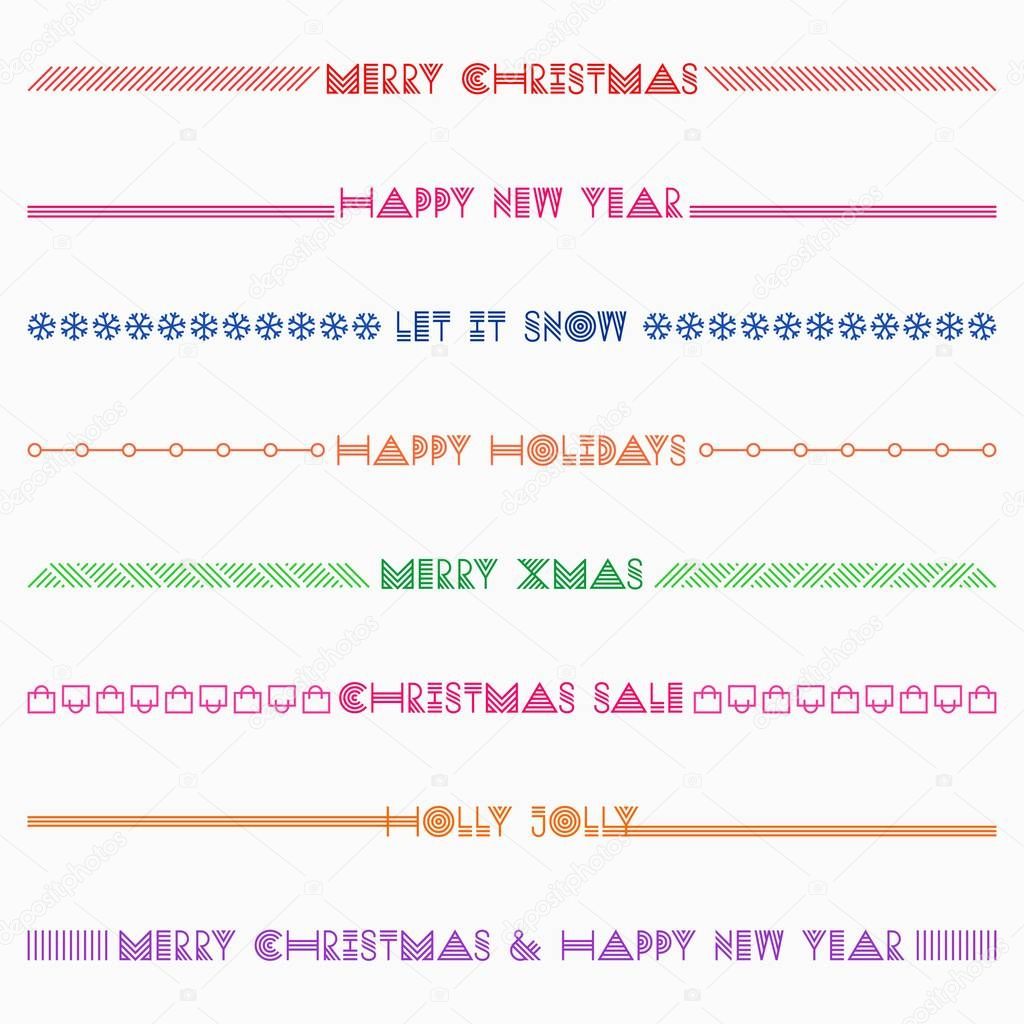 Set of christmas and new year dividers