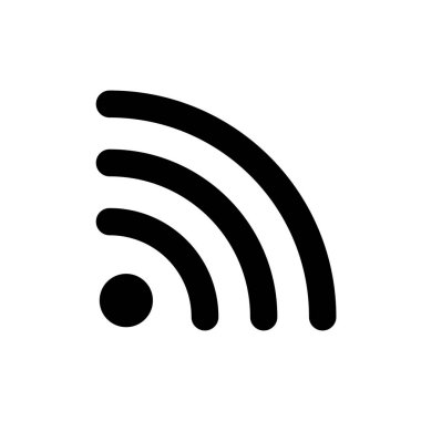 WiFi bağlantı simgesi, beyaz siyah