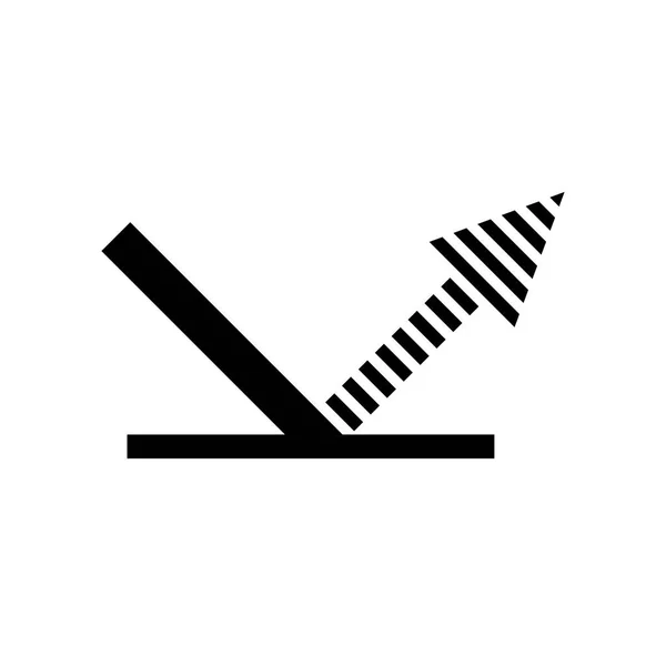 Icona Della Freccia Riflessione Sfondo Bianco — Vettoriale Stock