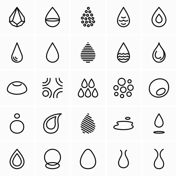 Wassertropfensymbole Und Symbole — Stockvektor
