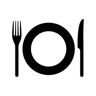 Çatal bıçak takımı: bir tabak, çatal ve bıçak