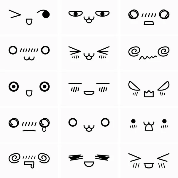 Set Cat Emoticons — Stock Vector