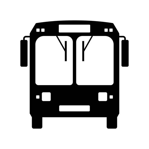 Bus Vista Frontal Imagen Sombra — Vector de stock