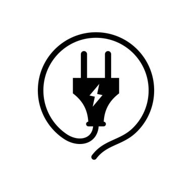 Elektrik fişi simgesi, gölge resim