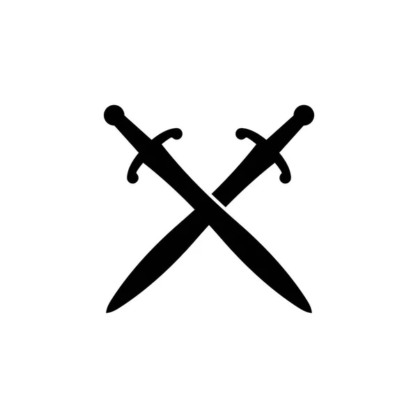 Epées Croisées Icône Image Ombre — Image vectorielle